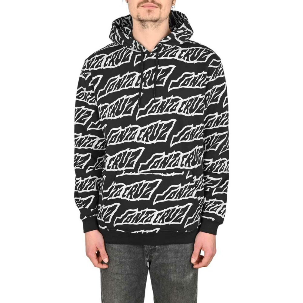 Santa Cruz Creep Repeat Pullover Hoodie - Black