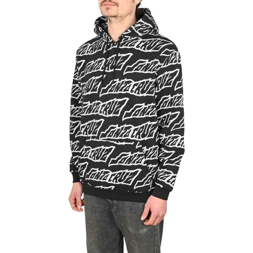 Santa Cruz Creep Repeat Pullover Hoodie - Black