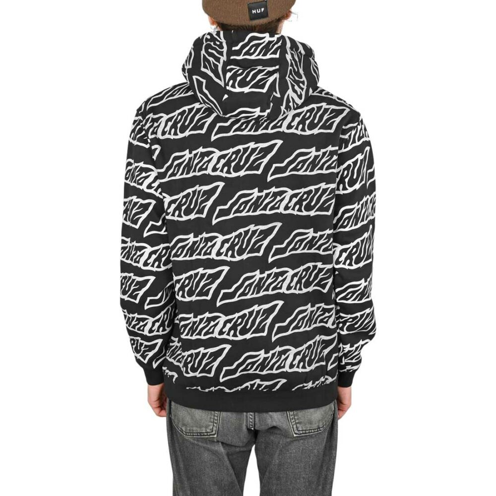 Santa Cruz Creep Repeat Pullover Hoodie - Black