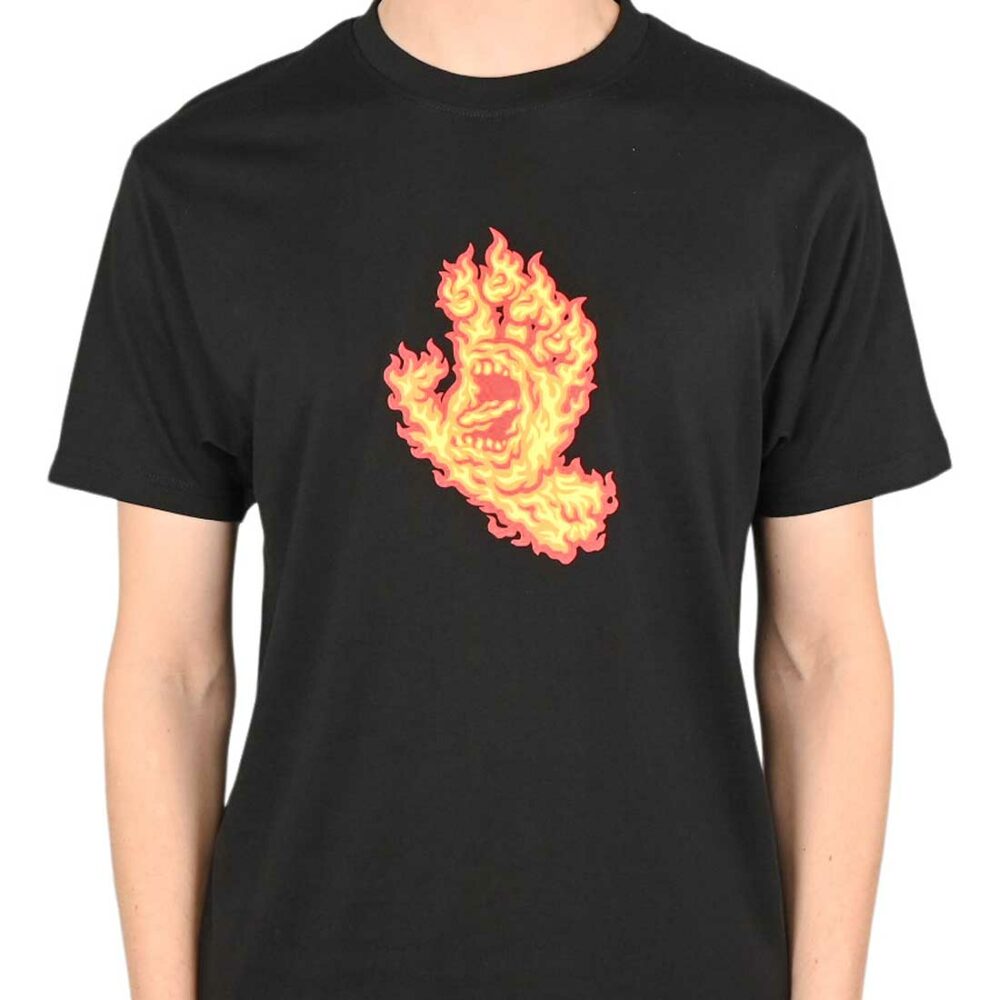 Santa Cruz Flame Hand S/S T-Shirt - Black
