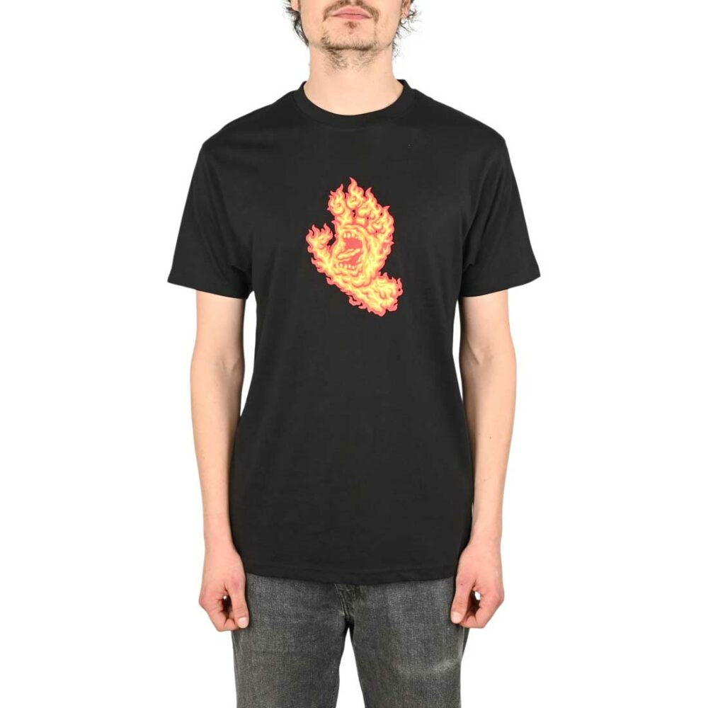Santa Cruz Flame Hand S/S T-Shirt - Black