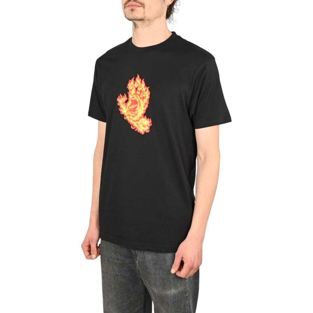 Santa Cruz Flame Hand S/S T-Shirt - Black