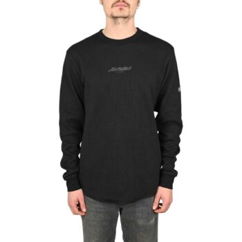 Santa Cruz Flame Strip Waffle L/S T-Shirt - Black