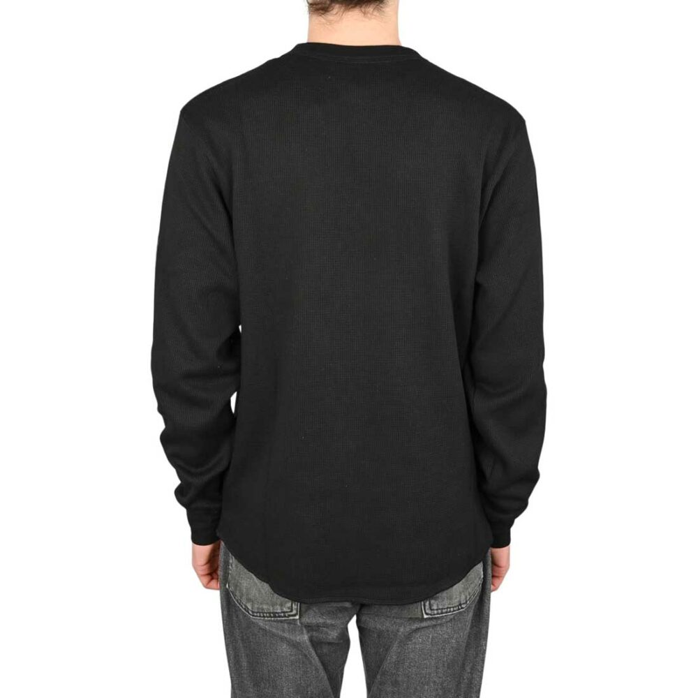 Santa Cruz Flame Strip Waffle L/S T-Shirt - Black