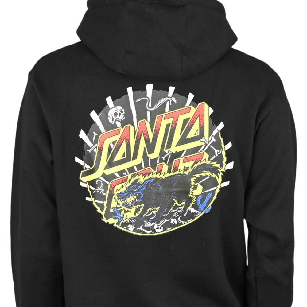 Santa Cruz Kendall Wolf Dot Pullover Hoodie - Black
