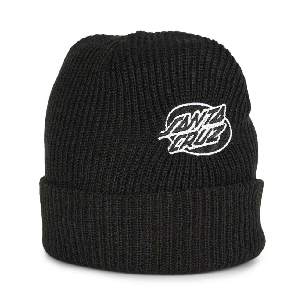 Santa Cruz Mono Lined Oval Dot Beanie Hat - Black
