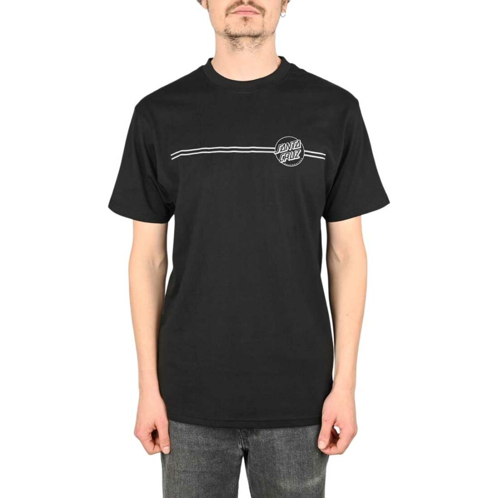 Santa Cruz Opus Dot Stripe S/S T-Shirt - Black/Grey