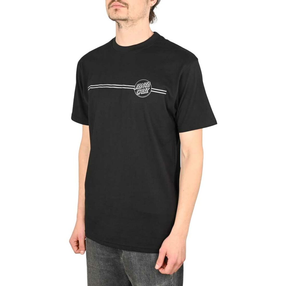 Santa Cruz Opus Dot Stripe S/S T-Shirt - Black/Grey