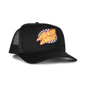 Santa Cruz Oval Check Flame Mesh Back Cap - Black