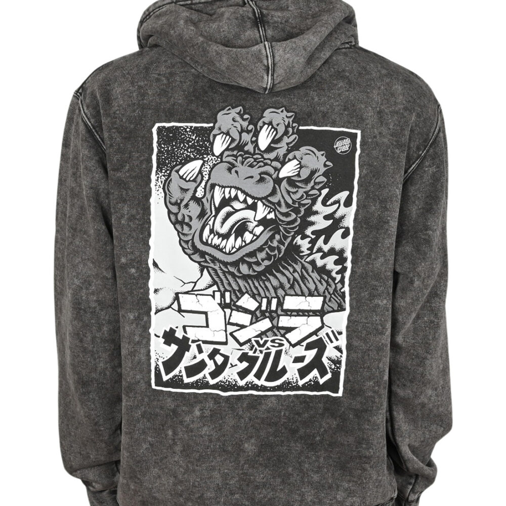 Santa Cruz vs Godzilla Hand Pullover Hoodie - Mineral Black