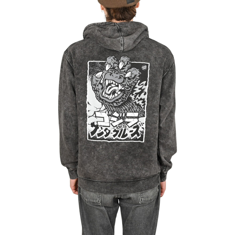 Santa Cruz vs Godzilla Hand Pullover Hoodie - Mineral Black