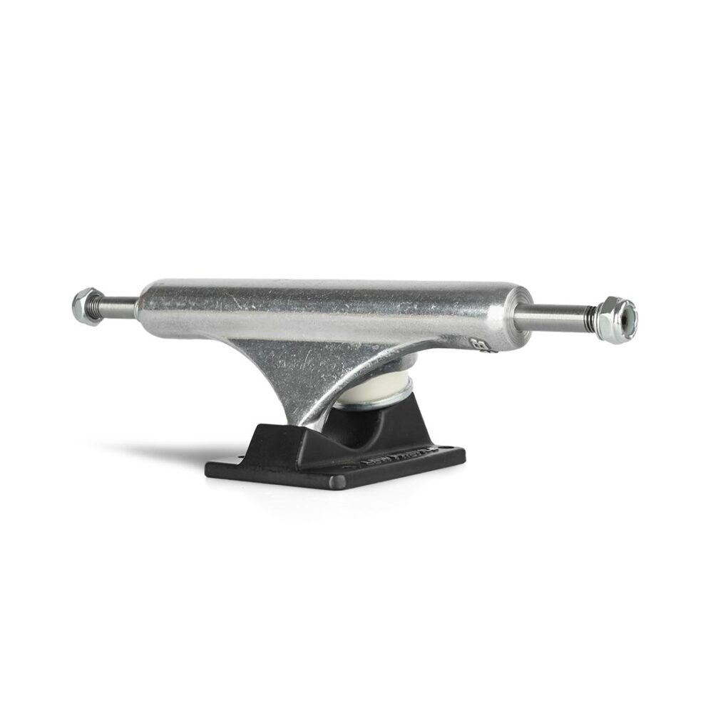 Slappy ST1 Hollow Low 8.25" Skateboard Trucks (Pair) - Polished Silver/Black