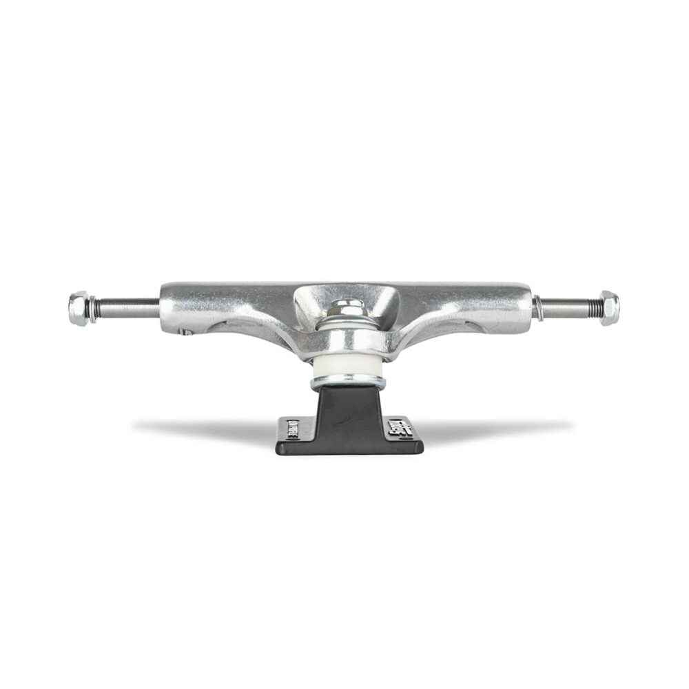 Slappy ST1 Hollow Low 8.25" Skateboard Trucks (Pair) - Polished Silver/Black
