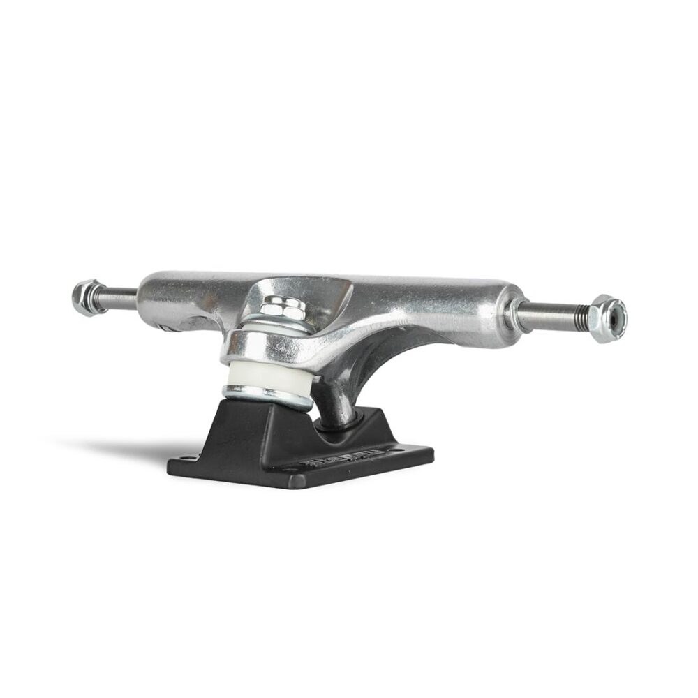 Slappy ST1 Hollow Low 8.25" Skateboard Trucks (Pair) - Polished Silver/Black