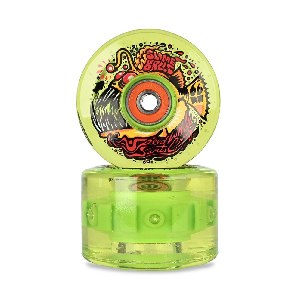 Slime Balls Angler Light Ups OG Slime 78a 66mm Skateboard Wheels - Neon Green