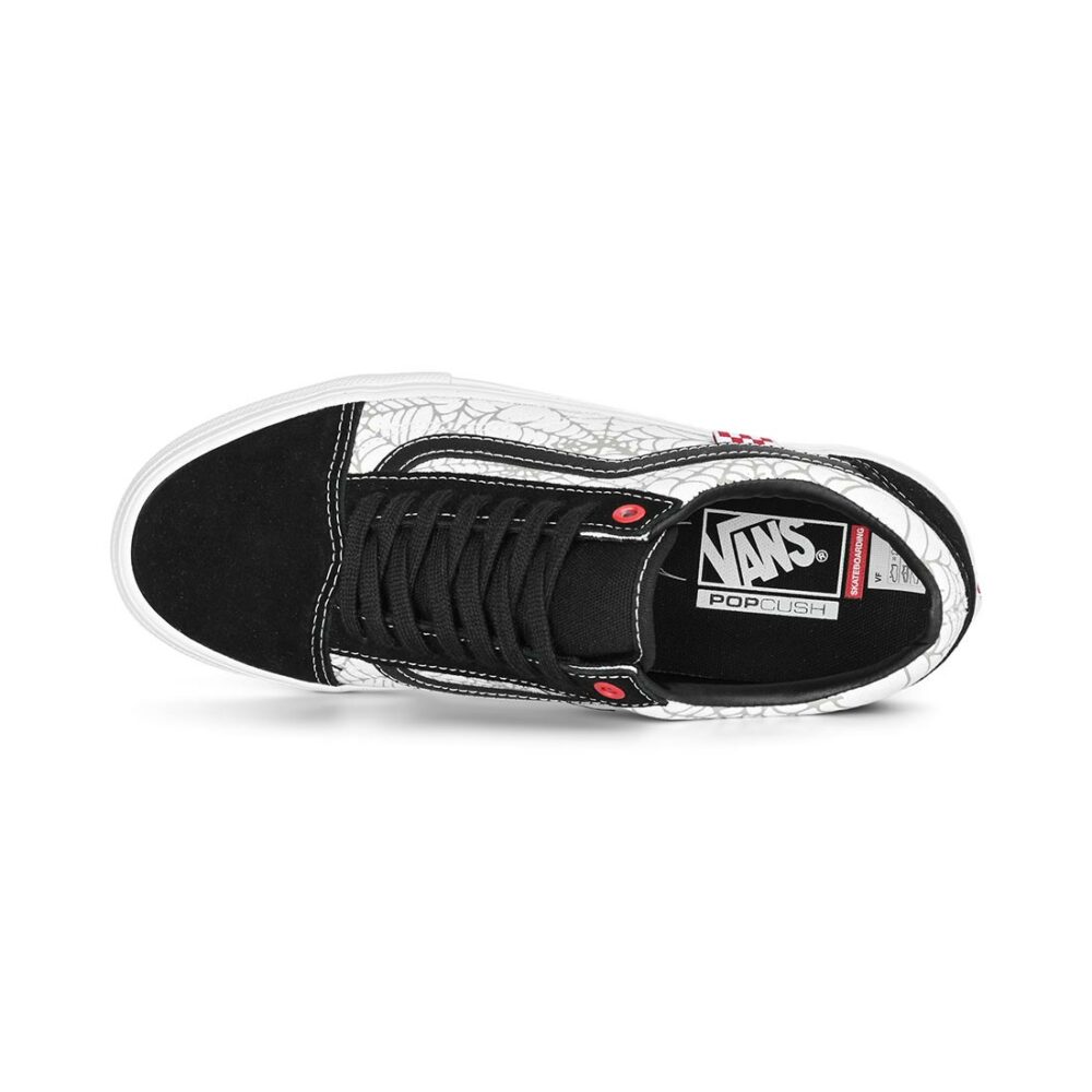 Vans Old Skool Skate Shoes - Black Widow Spider/White/Red
