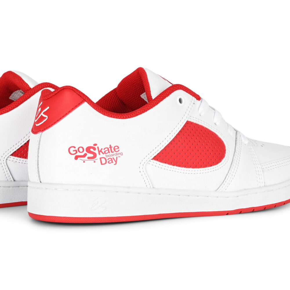 eS x Go Skate Day Accel Slim Skate Shoes - White/Red