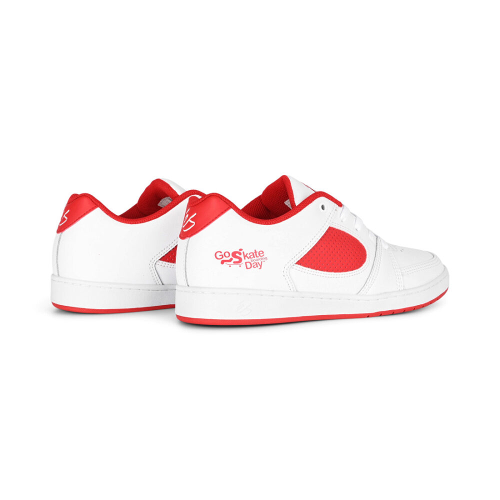 eS x Go Skate Day Accel Slim Skate Shoes - White/Red