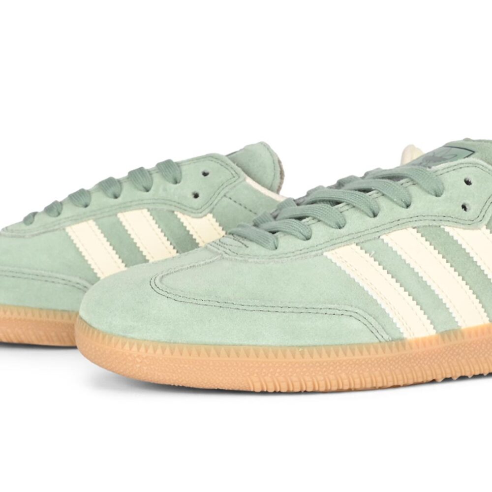 Adidas Samba ADV Skate Shoes - Silver Green/Wonder White/Gold Metallic