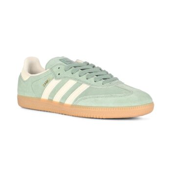 Adidas Samba ADV Skate Shoes - Silver Green/Wonder White/Gold Metallic