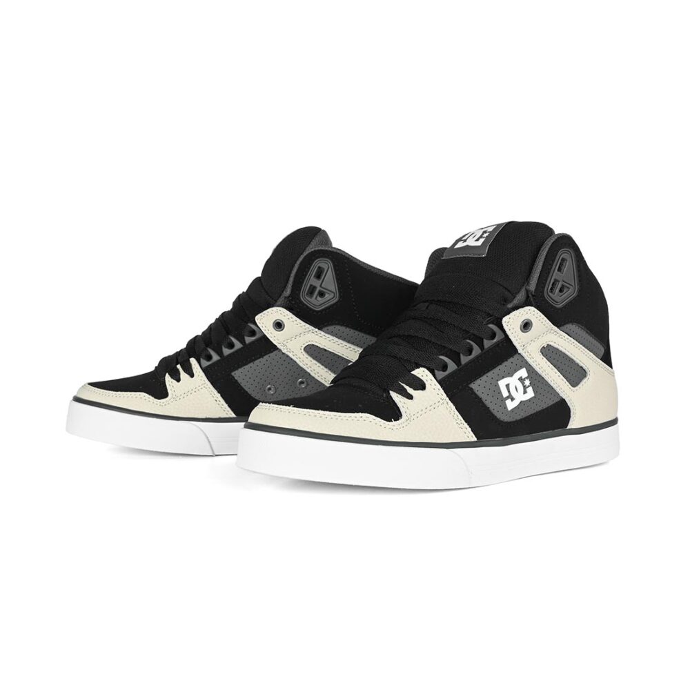 DC Pure High Top WC Skate Shoes - Black/Grey/Brown