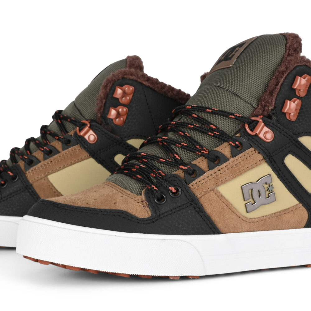 DC Pure High Top WC WNT Winterised Skate Shoes - Brown/Brown/Green