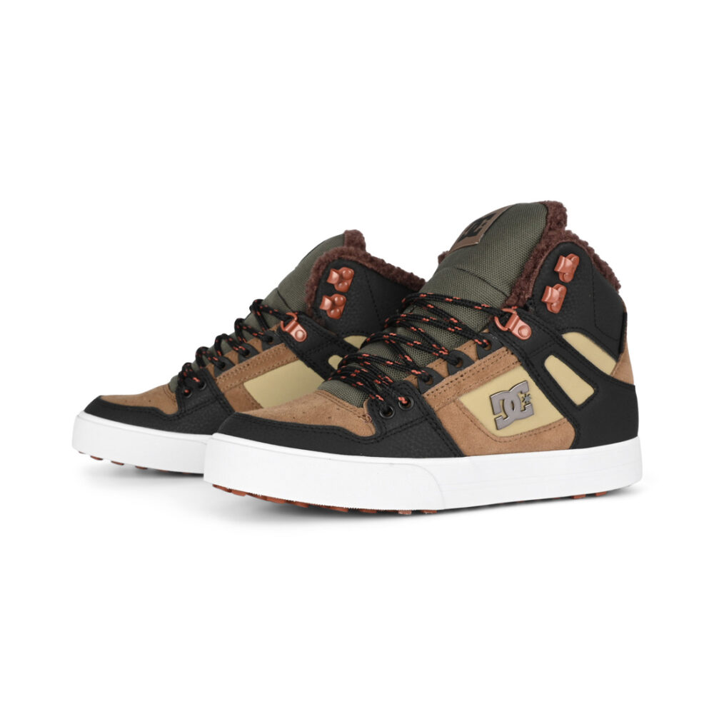 DC Pure High Top WC WNT Winterised Skate Shoes - Brown/Brown/Green