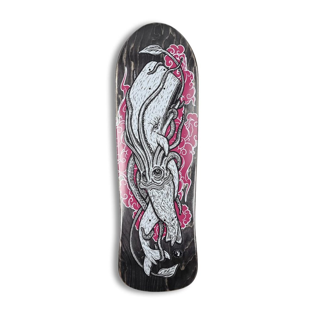 Heathen Moby vs Kraken on Basker 9.25" Skateboard Deck