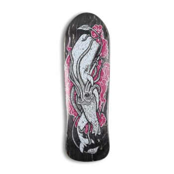 Heathen Moby vs Kraken on Basker 9.25" Skateboard Deck