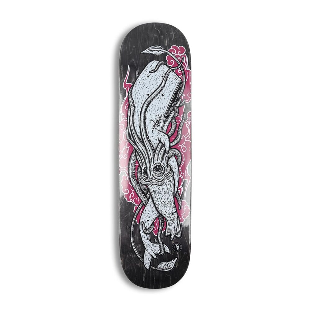 Heathen Moby vs Kraken on Squarehead 8.375" Skateboard Deck