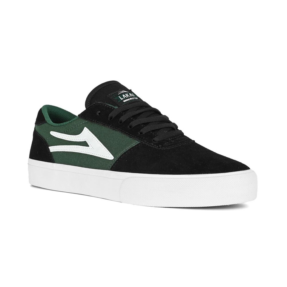 Lakai Manchester Skate Shoes - Black/Pine Green