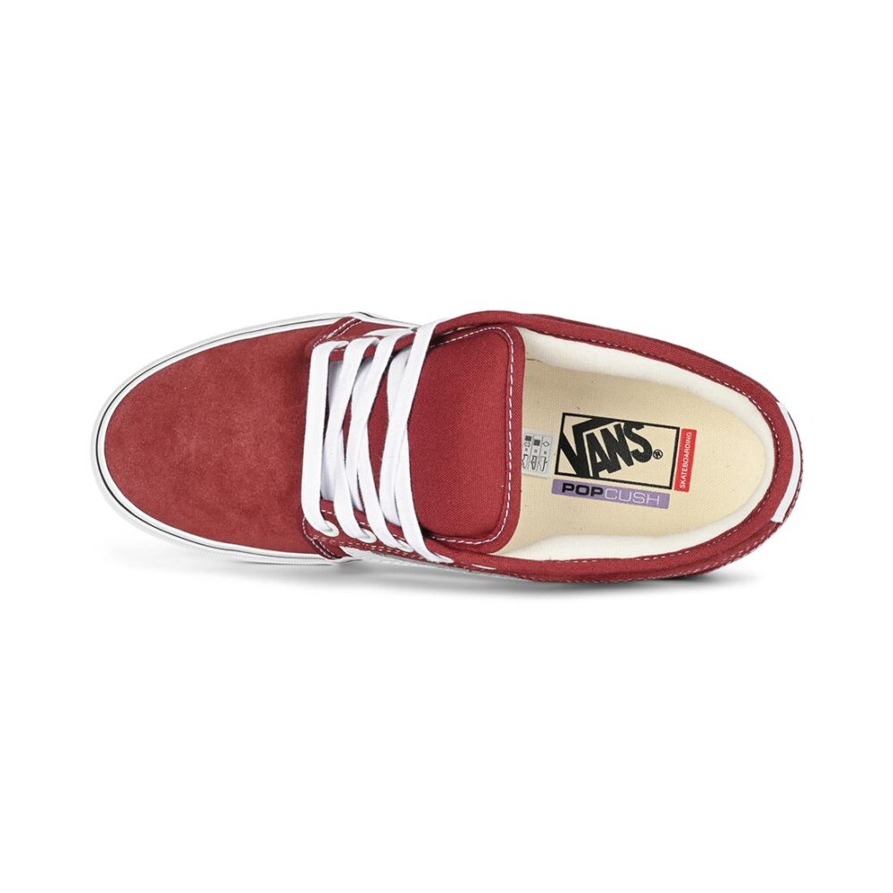 Vans Chukka Low Sidestripe Skate Shoes - Burgundy/White