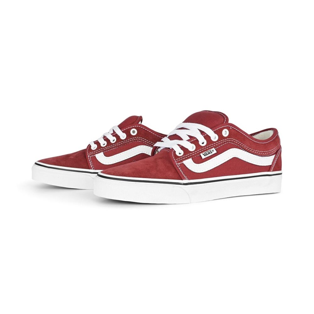 Vans Chukka Low Sidestripe Skate Shoes - Burgundy/White