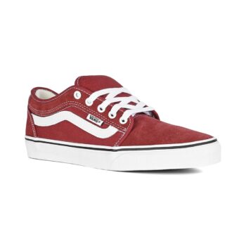 Vans Chukka Low Sidestripe Skate Shoes - Burgundy/White