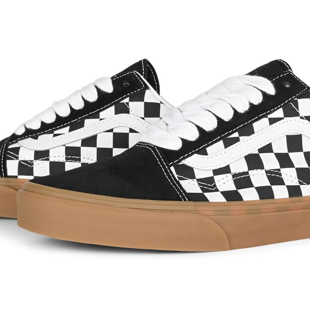 Vans Classic Old Skool Skate Shoes - Fat Lace Checker Black