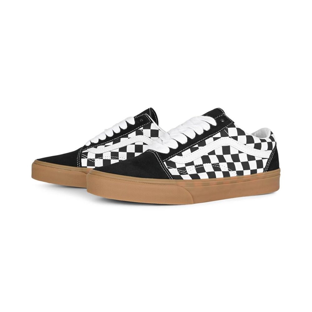 Vans Classic Old Skool Skate Shoes - Fat Lace Checker Black