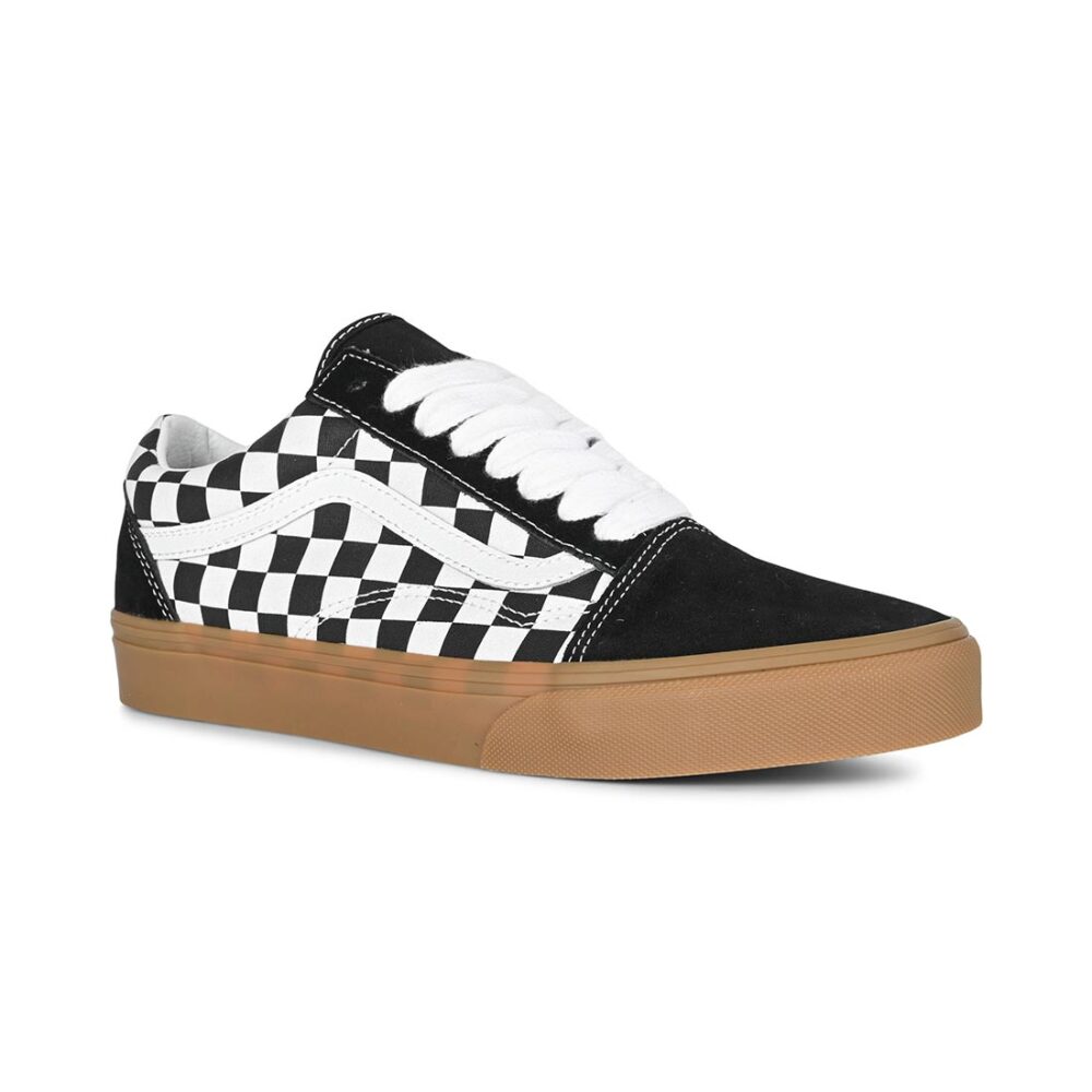 Vans Classic Old Skool Skate Shoes - Fat Lace Checker Black