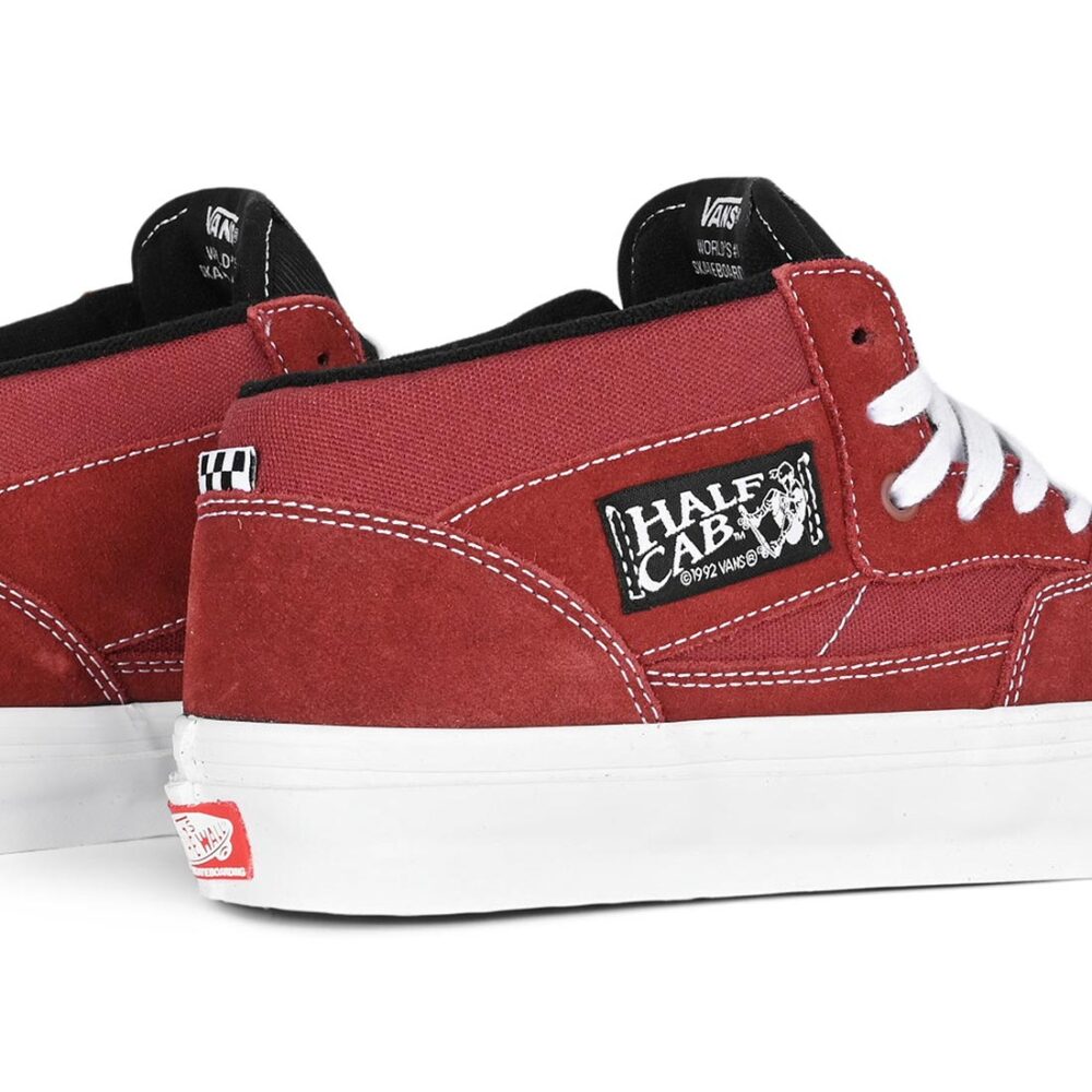 Vans Half Cab Skate Shoes - Burgundy/White