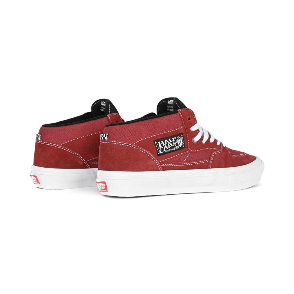 Vans Half Cab Skate Shoes - Burgundy/White