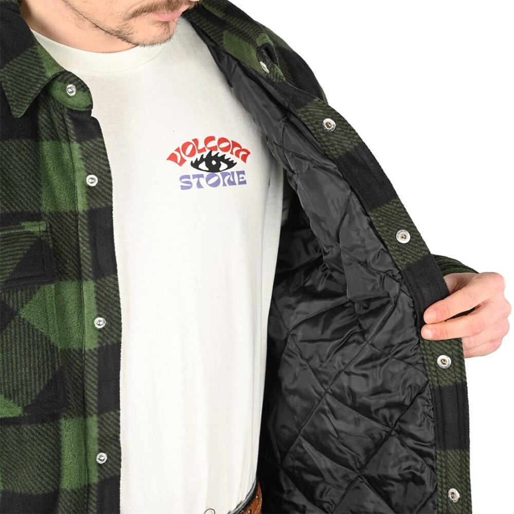 Volcom Bowered Fleece L/S Overshirt - Dark Pine