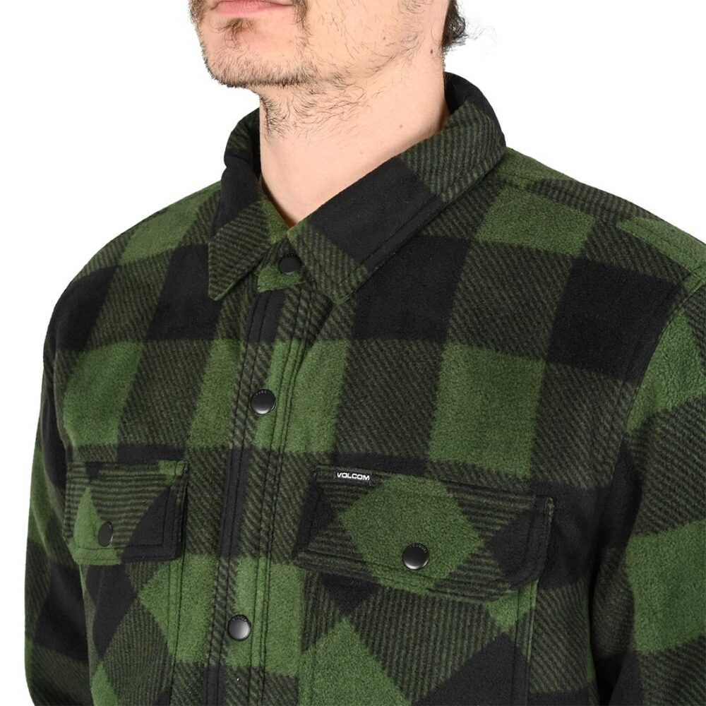Volcom Bowered Fleece L/S Overshirt - Dark Pine
