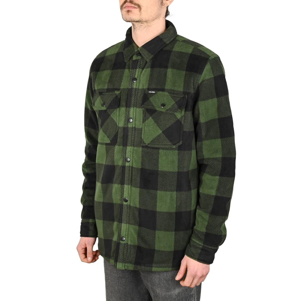Volcom Bowered Fleece L/S Overshirt - Dark Pine