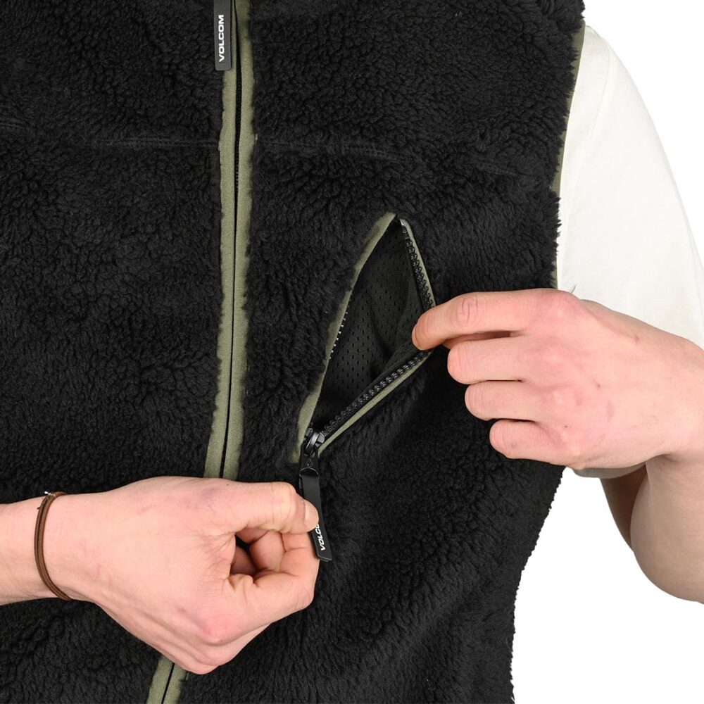 Volcom Highvi Fleece Vest Gilet - Black