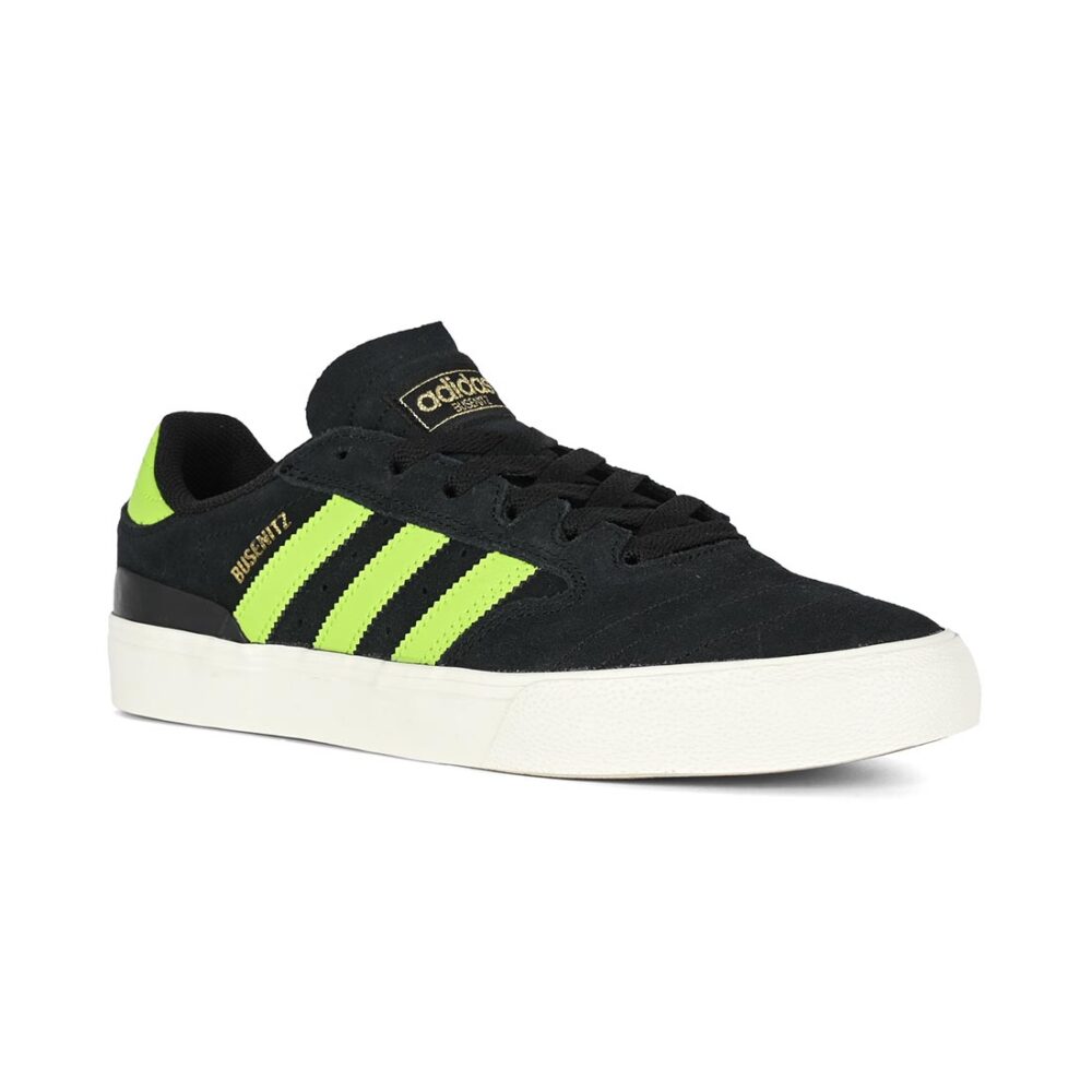 Adidas Busenitz Vulc II Skate Shoes - Core Black/Solar Slime/Gold
