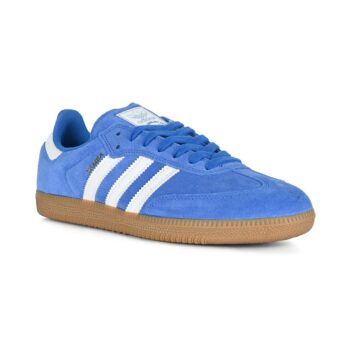 Adidas Samba ADV Skate Shoes - Bluebird/White/Gold Metallic