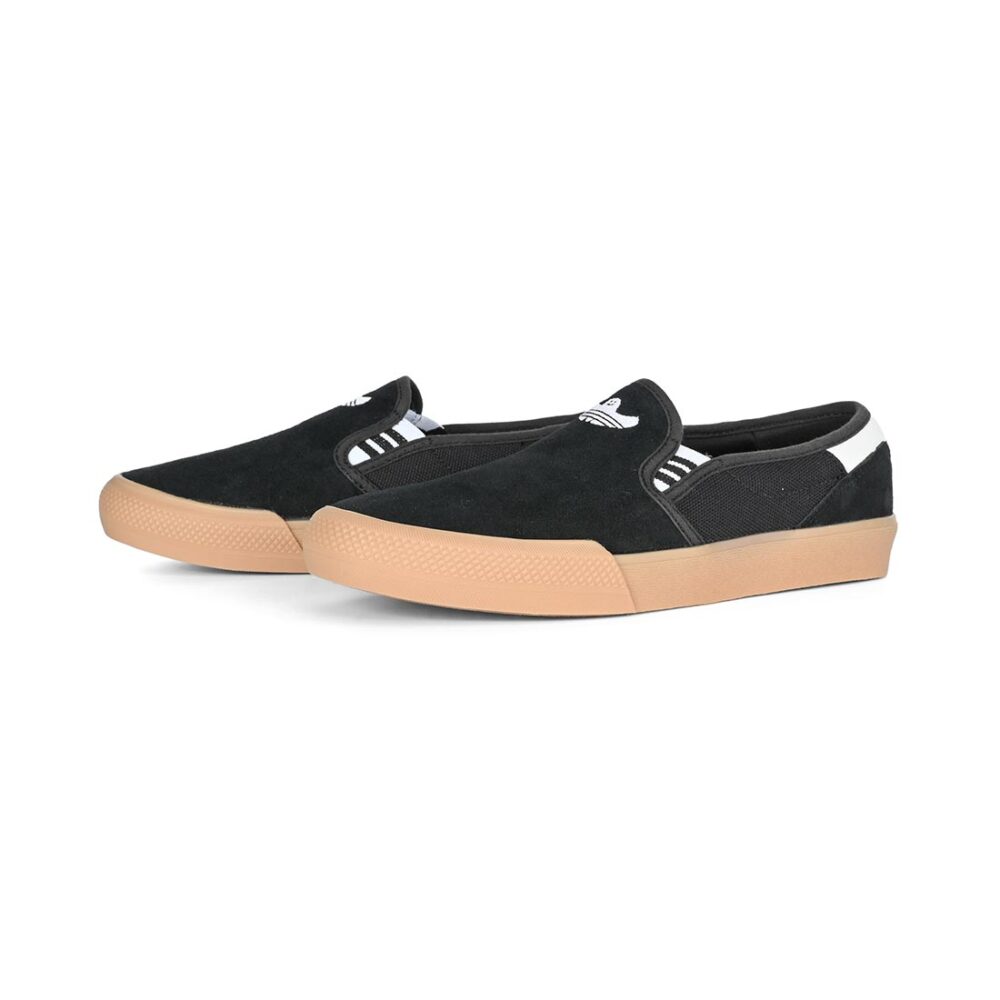 Adidas Shmoofoil Slip-On Skate Shoes - Core Black/White/Gum