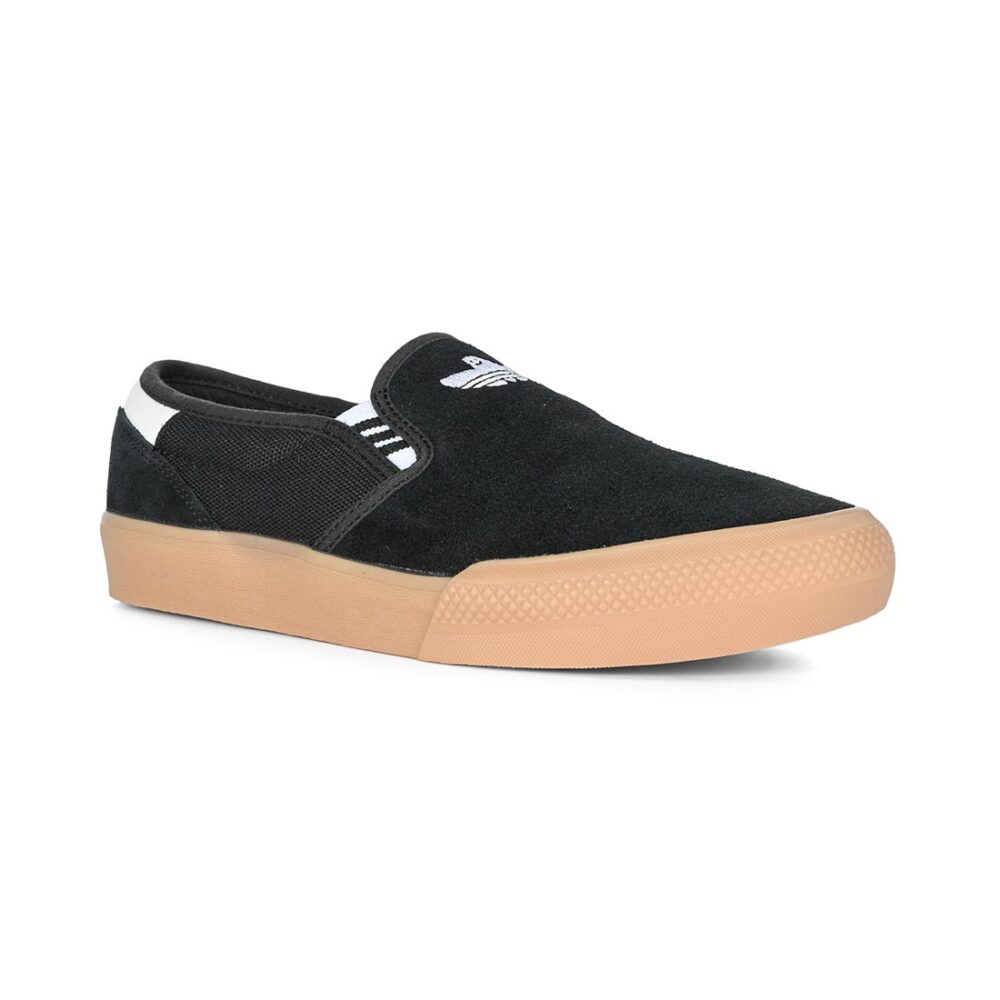 Adidas Shmoofoil Slip-On Skate Shoes - Core Black/White/Gum