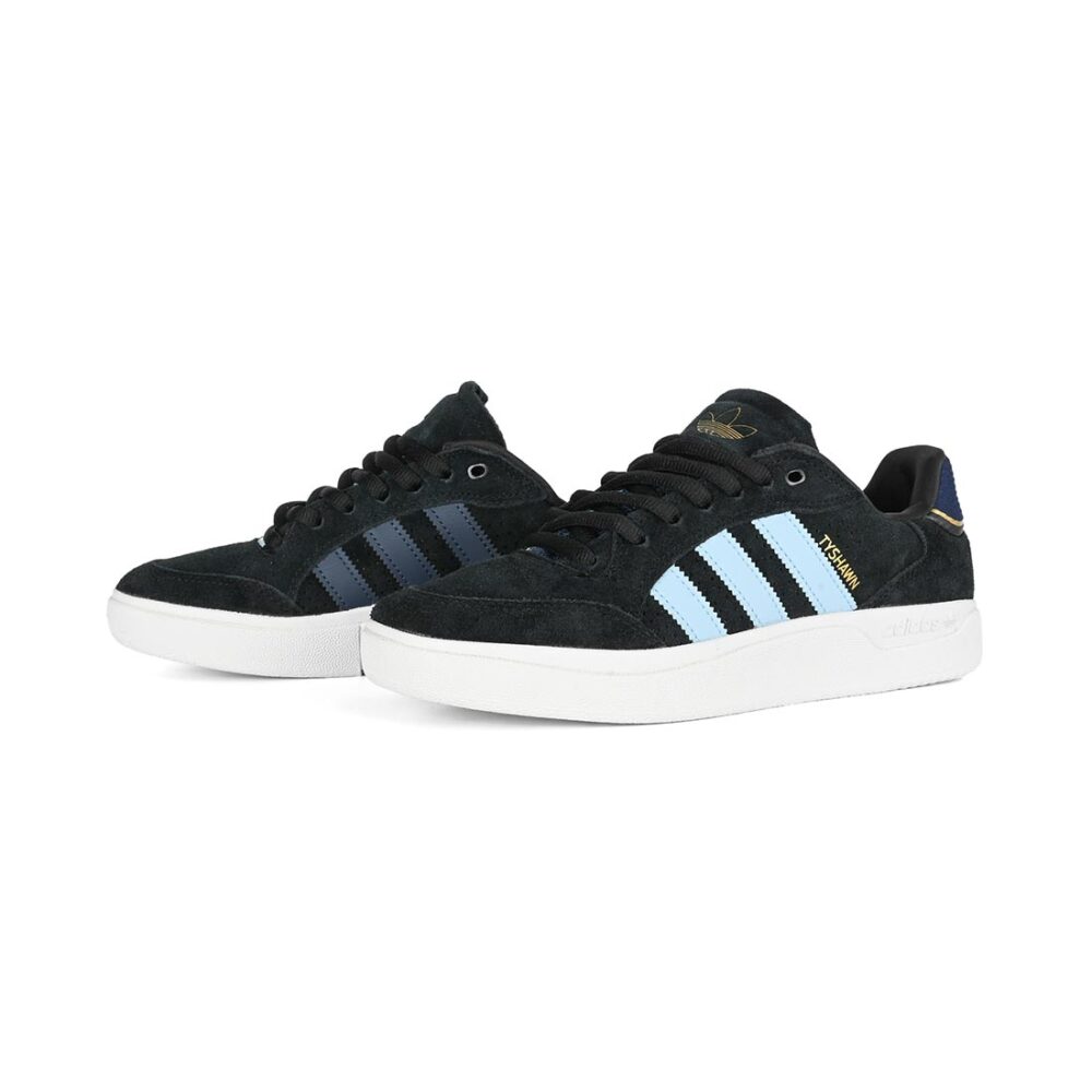 Adidas Tyshawn Low Skate Shoes - Core Black/Clear Sky/Collegiate Navy