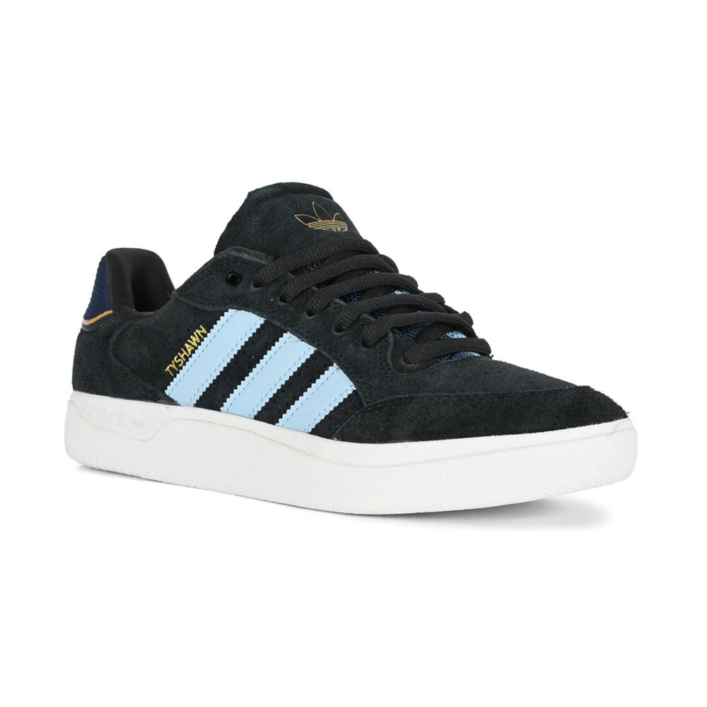 Adidas Tyshawn Low Skate Shoes - Core Black/Clear Sky/Collegiate Navy