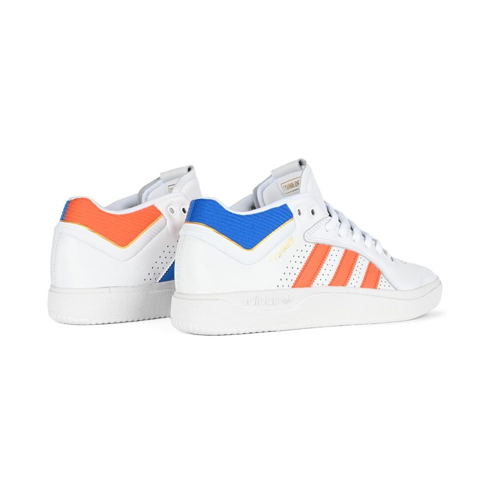 Adidas Tyshawn Skate Shoes - White/Orange/Blue Bird